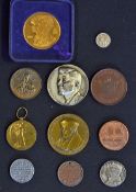 Selection of various Medallions and Coins to include 1812 Birmingham Workhouse One Penny Token,