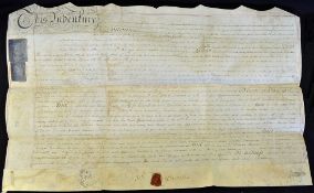 18th Century Vellum Indenture 1786 regarding the Adventures from Bedford Level between Thomas