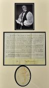 Autographed Priesthood Certificate / Photograph Bishop of Worcester: Autographed velum certificate