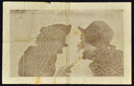 German Occupation of the Chanel Islands State of Emergency 1 Shilling Banknote Circa 1941 Coat of