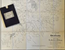 Edward Stanford 1859 Island of Grenada Admiralty Map engraved linen no 2821, measures 102 x 87cm