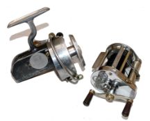 REELS: (2) Hardy Elarex chrome plated multiplier reel, level wind, ratchet/brake checks, used,