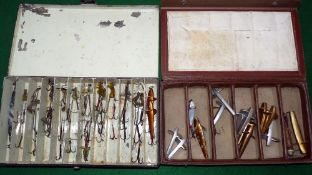 LURES & BOXES: Wheatley leather covered canvas lure case, 10