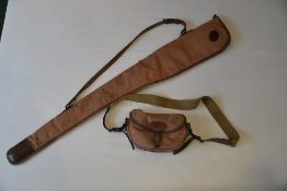 Bryant London leather and canvas gun sleeve and cartridge bag for 50 (2)
