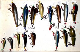 HARDY LURES: (16) Collection of Hardy Jock Scott wood plugs, varies sizes from 1-1/