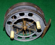 REEL: Early large Allcock Aerial 6 spoke reel with tension regulator, 4.5