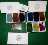 ACCESSORIES: (4) Fine early J Bernard of London tiny pocket dry fly box, measuring 2.8