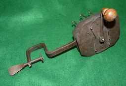 ACCESSORY: Early 6 prong steel gut twisting engine, possibly Redditch, geared housing 4