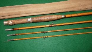 ROD: Hardy The Hollolite 9' 3 piece split cane trout fly rod, No.H29540, one tip 6