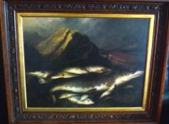 PRINT: Henry Leonadis Rolfe, A Good Days Sport, reproduction c1849,in wood frame 30