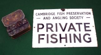ACCESSORIES: (2) Vintage enamel sign 