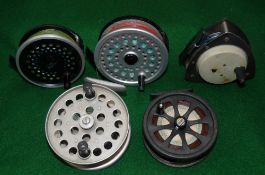 REELS: (5) Abu Delta 3, Sweden alloy fly reel, constant check, quick release drum, good, Ryobi