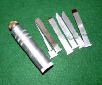 ACCESSORY: Scarce Hardy The Pocket Tool Outfit in fine condition, screw off base, housing 6 varied