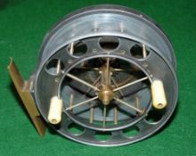 REEL: Fine early alloy 6 spoke Aerial reel with tension regulator, 4.5