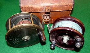 REELS & CASE: (3) Fine G Little & Co all brass salmon fly reel, 4.5