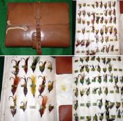 ACCESSORY: Fine and early large leather salmon fly wallet, 9