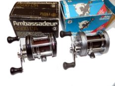 REELS: (2) Abu Garcia Ambassadeur 6500C Special multiplier reel, steel grey, 3 screw grooved end