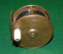 REEL: Hardy all brass Birmingham plate wind reel, 2.75