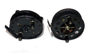 REELS: (2) Allcock Aerial wide drum alloy trotting reel, 3.75