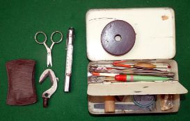 ACCESSORIES: (Qty) Scarce Hardy black japanned JTE Anglers Box, 6.5