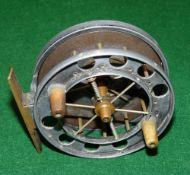 REEL: Early alloy/ebonite drum Aerial reel, 3.5