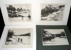 PRINTS: (4) Set of 4 Norman Wilkinson dry point prints entitled 
