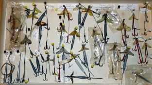 BAIT MOUNTS: Fine collection of Hardy and other bait and harness mounts incl. Esk, Improved Wobblers