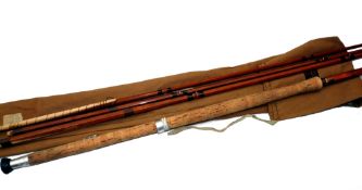 ROD: Sharpe's of Aberdeen 14' 3 piece with correct spare tip, spliced joint salmon fly rod, 19