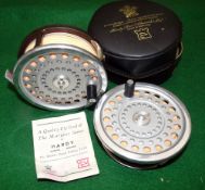 REEL & SPOOL: (2) Hardy Marquis Salmon No.1 fly reel, fine condition, backplate tension regulator, U
