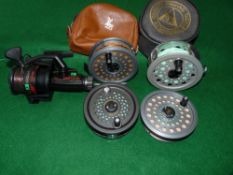 REELS & SPOOL: (4) Shakespeare by Young's Worcestershire salmon fly reel, 4