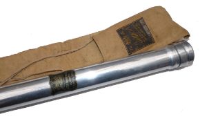 ROD TUBE: Early Hardy screw top alloy rod tube, 38.5