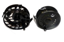 REELS: (2) Leeda Magnum 200D bar stock alloy salmon fly reel, 4