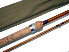 ROD: Fine B James & Son London England Richard Walker Mk1V split cane rod, 10' 2 piece, red agate