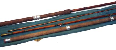 RODS: (2) Unnamed Oliver's Roach Perfection style 11' 2 piece split cane river rod, 28