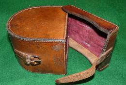 REEL CASE: Fine early Hardy block leather reel case to take Perfect style reels, 4.25