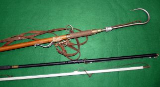ACCESSORIES: (3) Hardy combined wading staff/gaff, steel gaff hook and spring point protector,