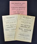 1950/60s New Brighton home football programmes v Lancaster City 1956/1957, 1959/1960, 1960/1961. (3)