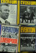 Everton football programme selection mainly 1970's and 1980's substantially homes but some aways