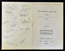 1978 Anglo-American Sporting Club Menu dated 21 December at the Adelphi Hotel, hand signed by the
