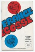 1977 France (Grand Slam) vs Scotland rugby programme played at Parc Des Princes on 5th March -