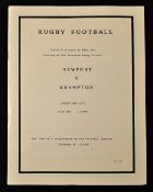 Scarce 1990 Brampton Ontario v Newport (Wales) rugby programme - commemorating the Opening of the