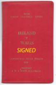 1970 Ireland vs Wales VIP signed rugby programme - played at Lansdowne Road Dublin and signed by