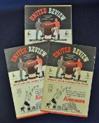 1947/1948 Manchester United home football programmes v Chelsea, Manchester City, Blackburn Rovers (