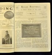 1923 Rugby Football First Weekly Magazine - comprising two bound volumes commencing Vol. 1 No. 1