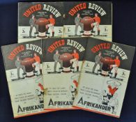 1946/1947 Manchester United home football programmes v Derby County, Huddersfield Town, Aston Villa,