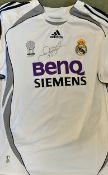 David Beckham Signed Real Madrid Football shirt David Beckham issue and hand signed to the front