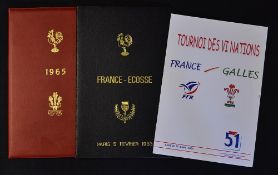 1965 France v Wales VIP rugby programme in the original red and gilt sleeve together with France v