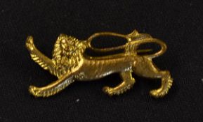 Rare 1971 British Lions rugby tour brass lion pin badge - issued for the tour to New Zealand and