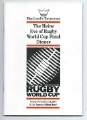 Scarce 1991 Rugby World Cup Final 