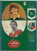 1980 British Lions versus South Africa rugby programme - 4th and final test played at Loftus Stadium